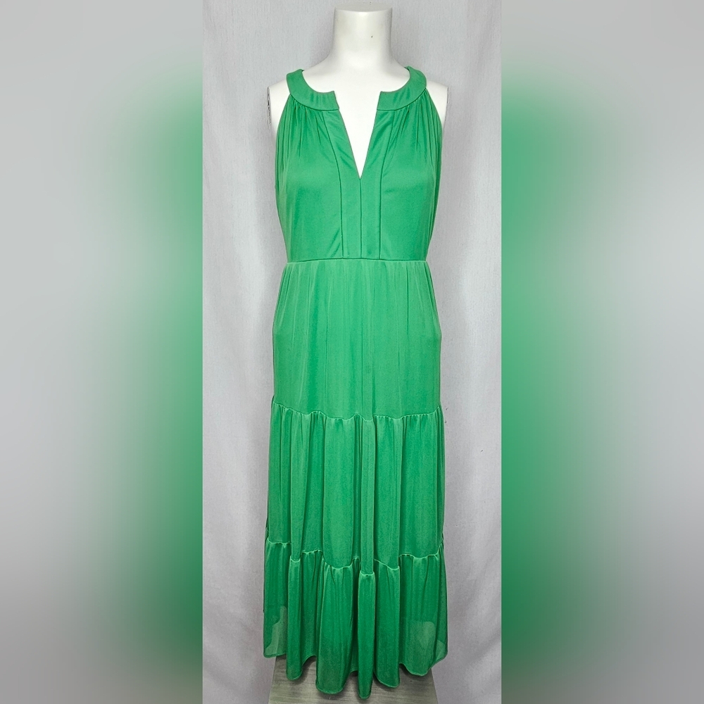 J. Taylor Vibrant Green‎ Tiered Maxi Sleeveless Cocktail Dress Nordstrom Size 12